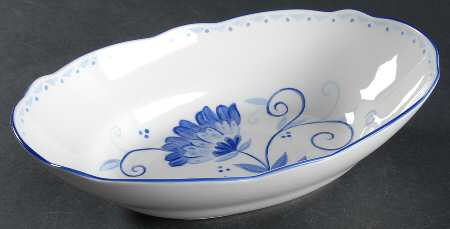Blue Sunrise 9" Oval Vegetable Bowl