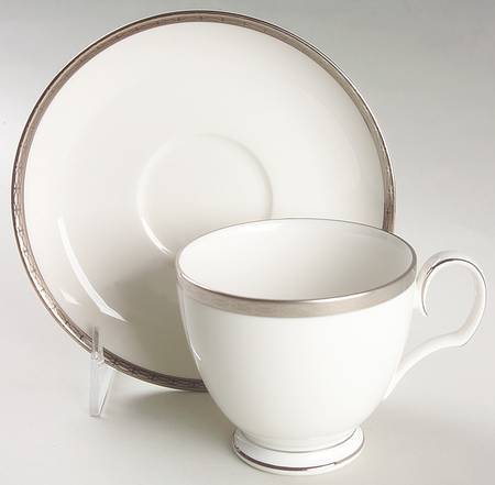 Cascade Platinum Footed Cup & Saucer Set
