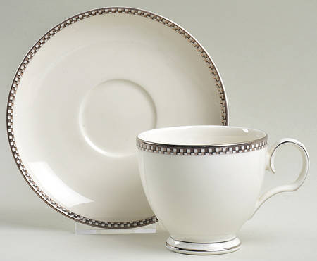 Cellini Platinum Footed Cup & Saucer Set