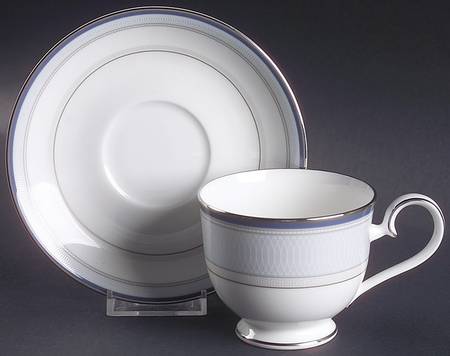 Crowne Platinum Footed Cup & Saucer Set