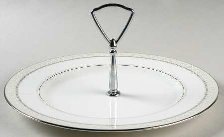Montvale Platinum Round Serving Plate with Handle (DP)