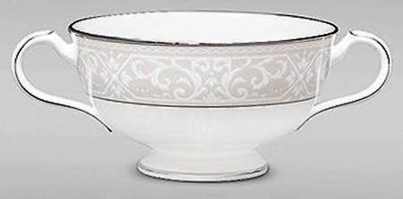 Montvale Platinum Footed Cream Soup Bowl