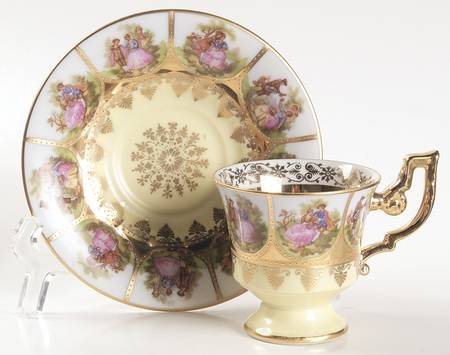 Love Story Footed Demitasse Cup & Saucer Set