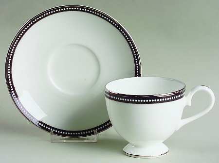 Midnight Pearl Footed Cup & Saucer Set by Nikko