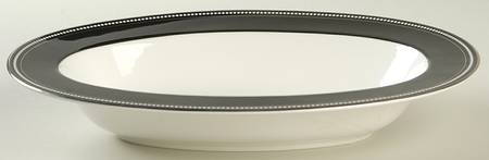 Midnight Pearl 11" Oval Vegetable Bowl