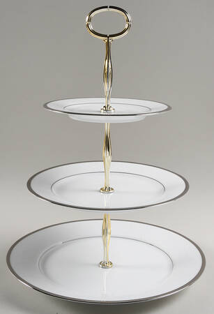Regina Platinum 13 7/8"-14 1/4" 3-Tiered Serving Tray(DP,SP,BB) HC