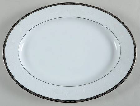 Regina Platinum 11" Oval Serving Platter by Noritake