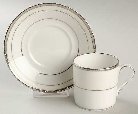Champagne Pearls Flat Demitasse Cup & Saucer Set