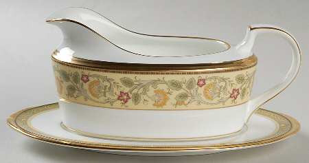 Golden Pageantry Gravy Boat & Underplate (Relish/Butter)