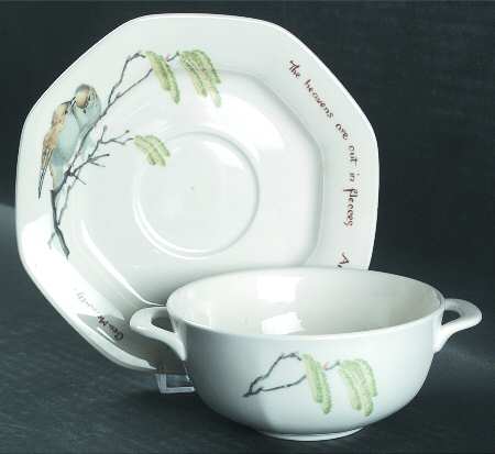 Country Diary Edwardian Lady (Octagonal) Flat Cream Soup Bowl & Saucer Set