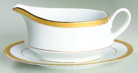Essex Gold Gravy Boat & Underplate (Relish/Butter)