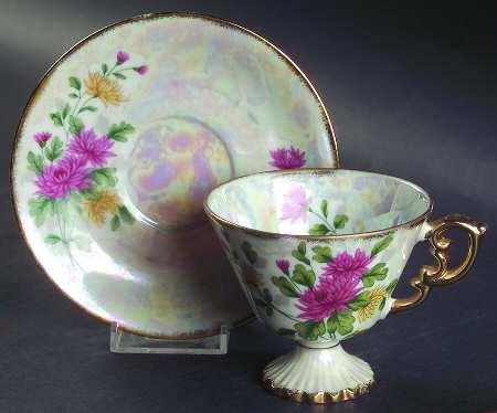 Flower of The Month Footed Cup & Saucer Set