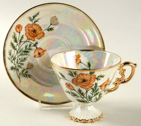 Flower of The Month Footed Cup & Saucer Set