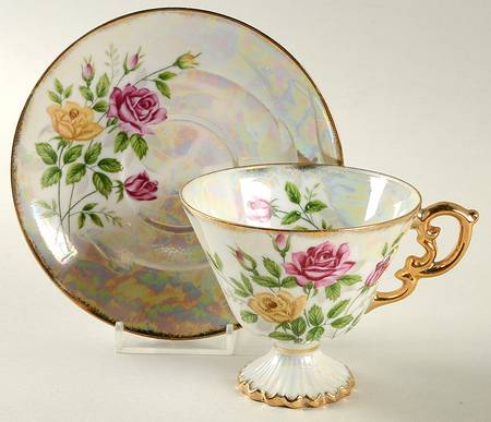 Flower of The Month Footed Cup & Saucer Set