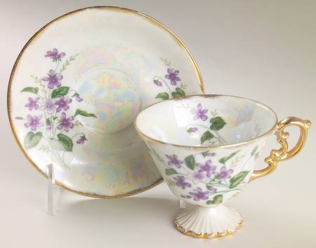 Flower of The Month Footed Cup & Saucer Set