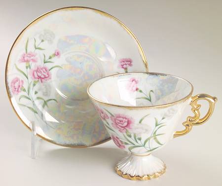 Flower of The Month Footed Cup & Saucer Set