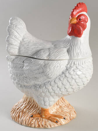 Chicken Scratch Cookie Jar & Lid