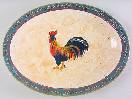 Rooster Cafe 16" Oval Serving Platter