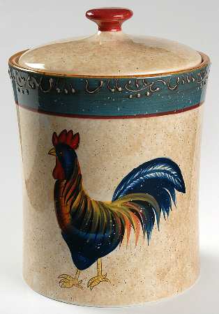 Rooster Cafe Large Canister & Lid