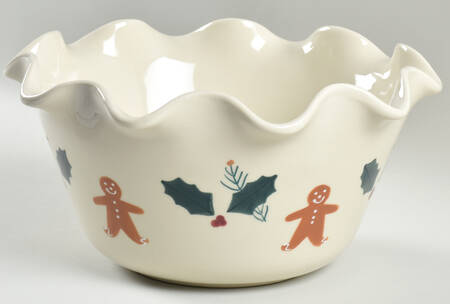 Gingerbread 11" Ruffled Bowl