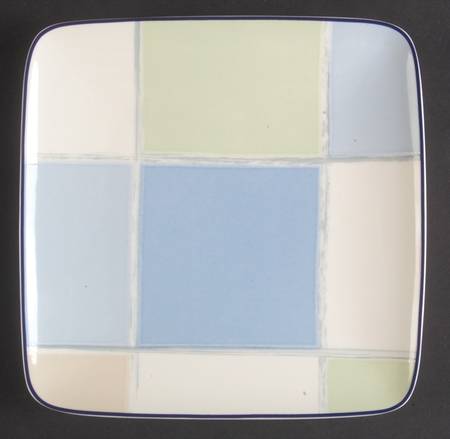Java Blue Square Salad Plate