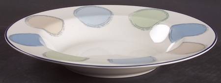 Java Blue Large Rim Soup Bowl