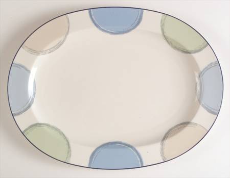Java Blue 14" Oval Serving Platter by Noritake