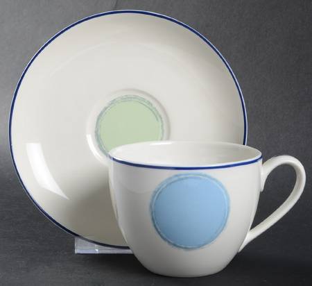 Java Blue Flat Cup & Saucer Set