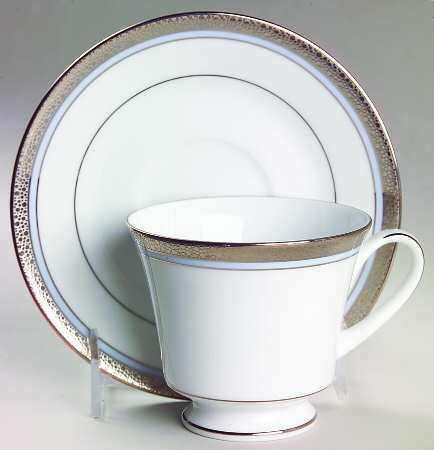 Piedmont Platinum Footed Cup & Saucer Set