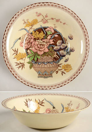 Ophelia Brown Multicolor 9" Round Vegetable Bowl