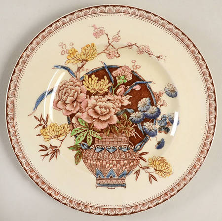 Ophelia Brown Multicolor Bread & Butter Plate