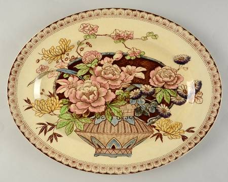 Ophelia Brown Multicolor 12" Oval Serving Platter