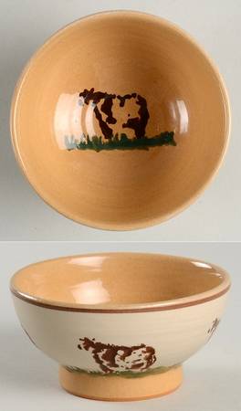 Landscape Cow Large Footed Fruit Bowl