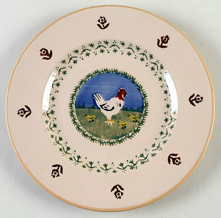 Landscape Hen Luncheon Plate