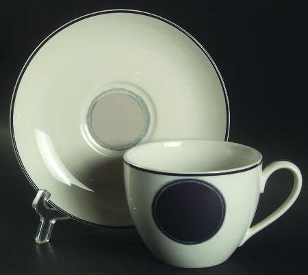 Java Graphite Flat Cup & Saucer Set