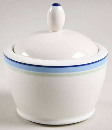 Java Blue Swirl Sugar Bowl & Lid