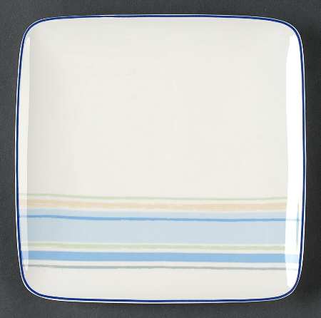 Java Blue Swirl Square Salad Plate