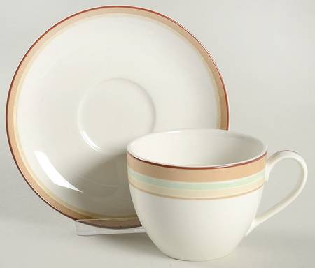 Mocha Java Swirl Flat Cup & Saucer Set