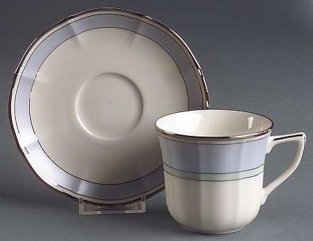 Centura Blue Flat Cup & Saucer Set