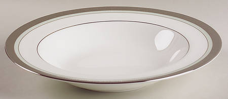 Fascination Green Rim Soup Bowl