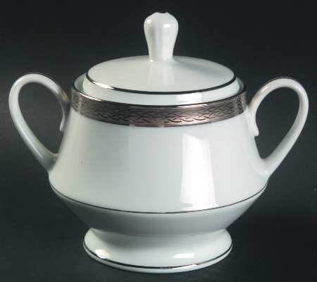 Queen's Platinum Sugar Bowl & Lid