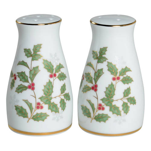 Holly and Berry Gold Salt & Pepper Set