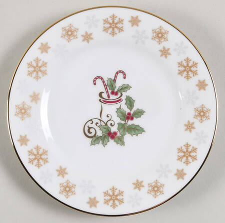 Holly and Berry Gold Appetizer Plate