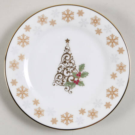 Holly and Berry Gold Appetizer Plate