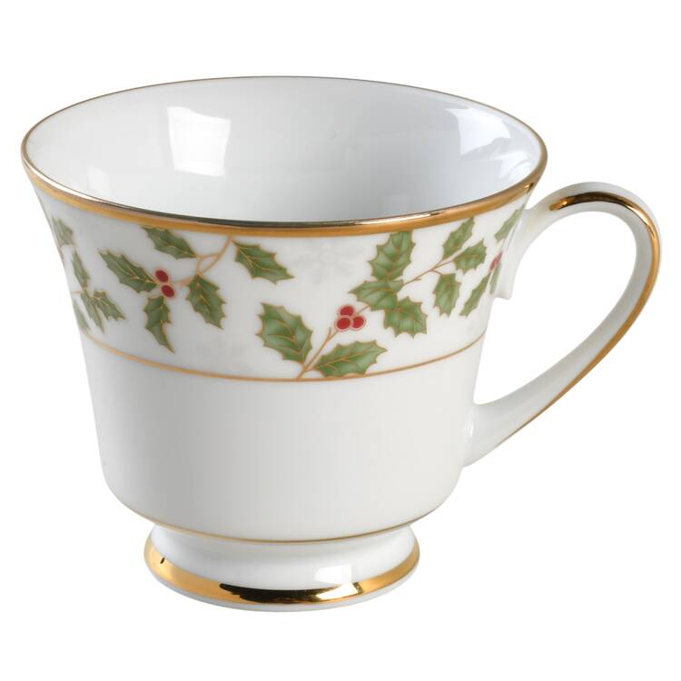Holly and Berry Gold Footed Cup