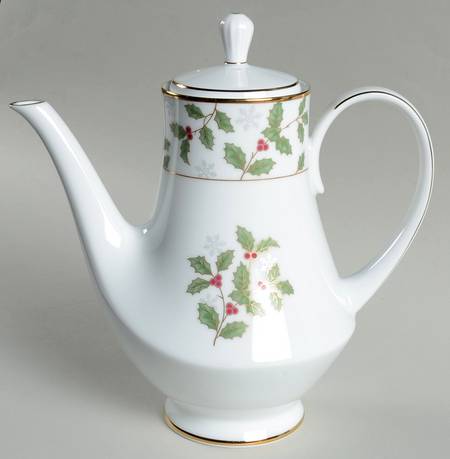 Holly and Berry Gold Coffee Pot & Lid