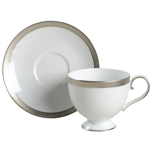Versailles Platinum Footed Cup & Saucer Set