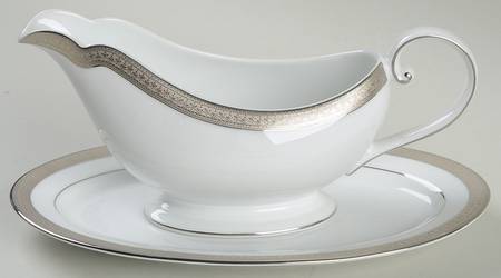 Versailles Platinum Gravy Boat & Underplate (Relish/Butter)