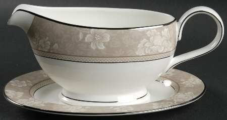 Rosella Taupe Gravy Boat & Underplate (Relish/Butter) by Noritake