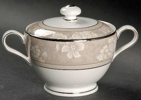 Rosella Taupe Sugar Bowl & Lid